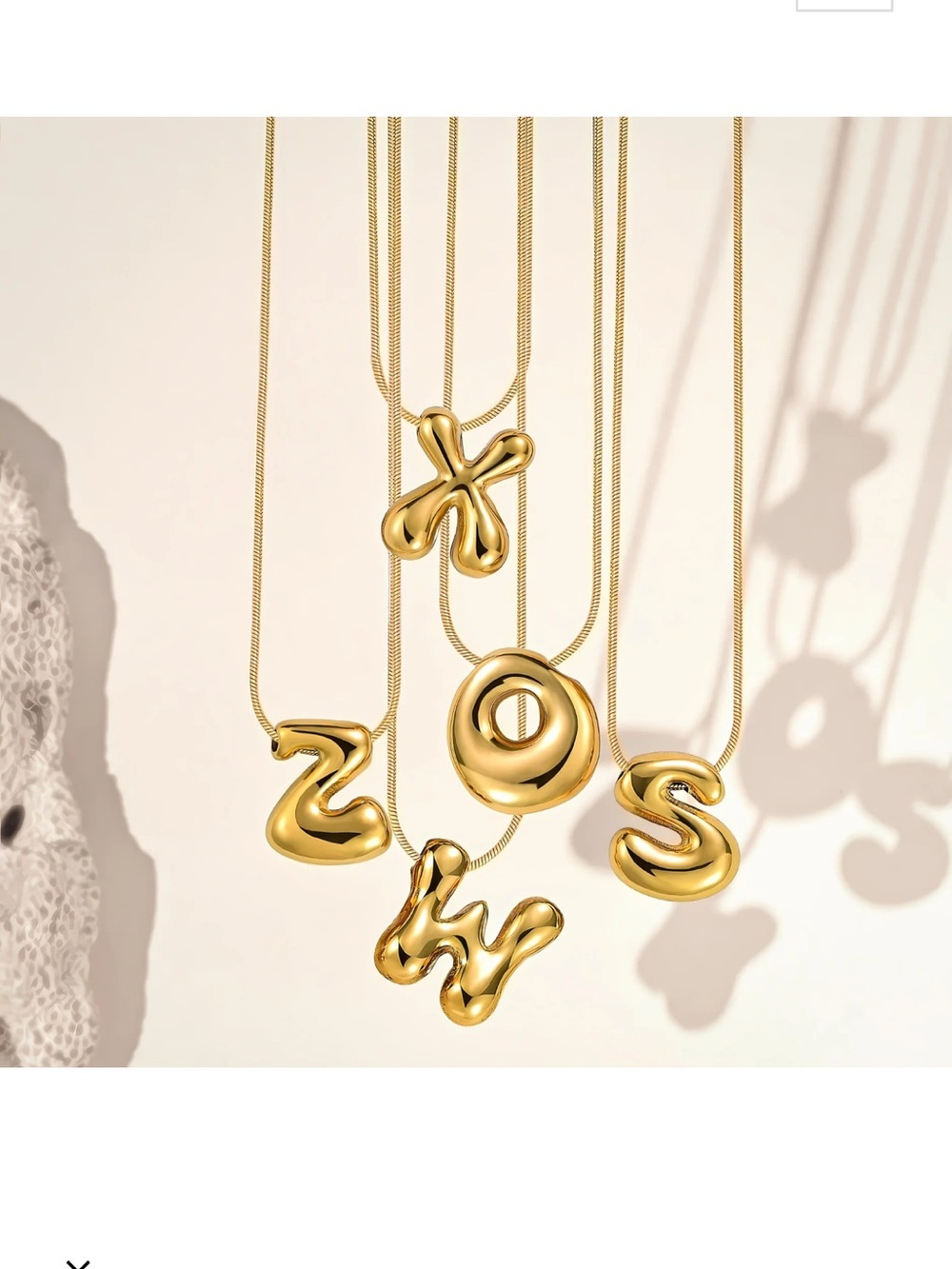 NWT cape diablo Golden Glow Bubble Letter Initial Necklace R